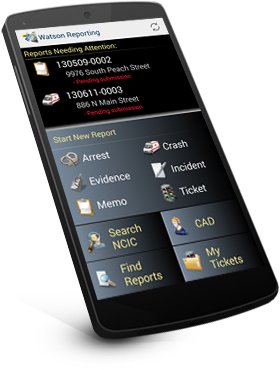 Tablet showing mobile law enforcement software